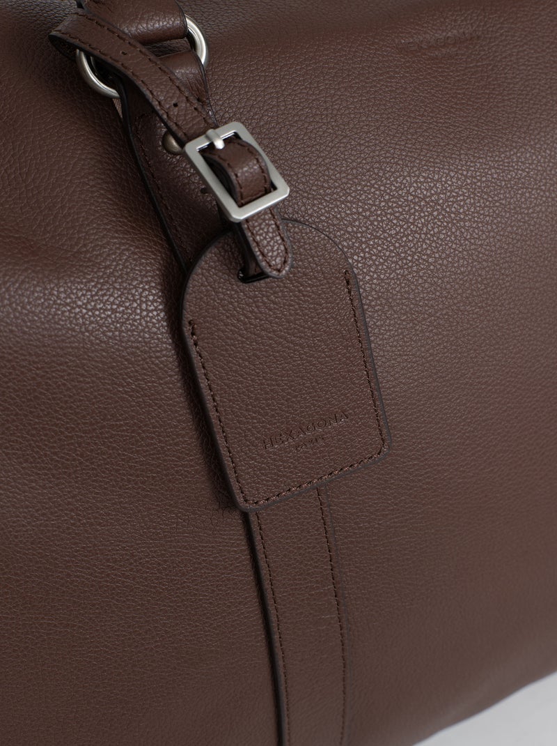 Sac de voyage  Cuir CONFORT BUSINESS Marron chocolat - Kiabi