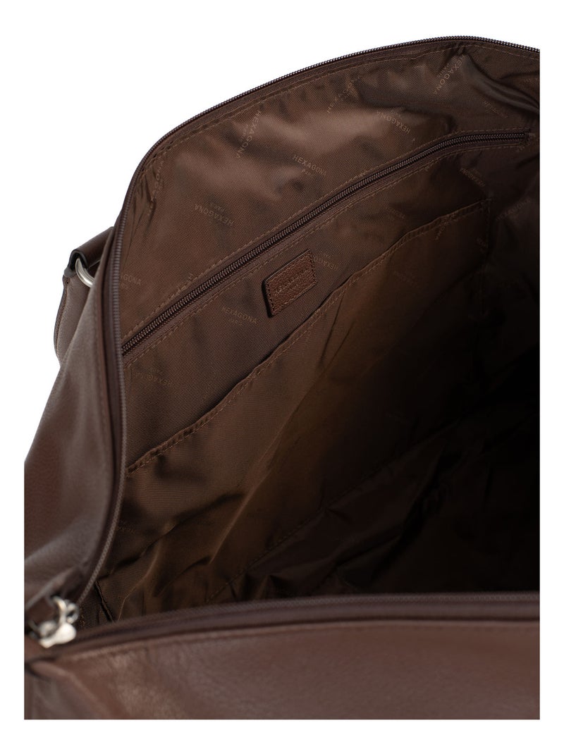 Sac de voyage  Cuir CONFORT BUSINESS Marron chocolat - Kiabi