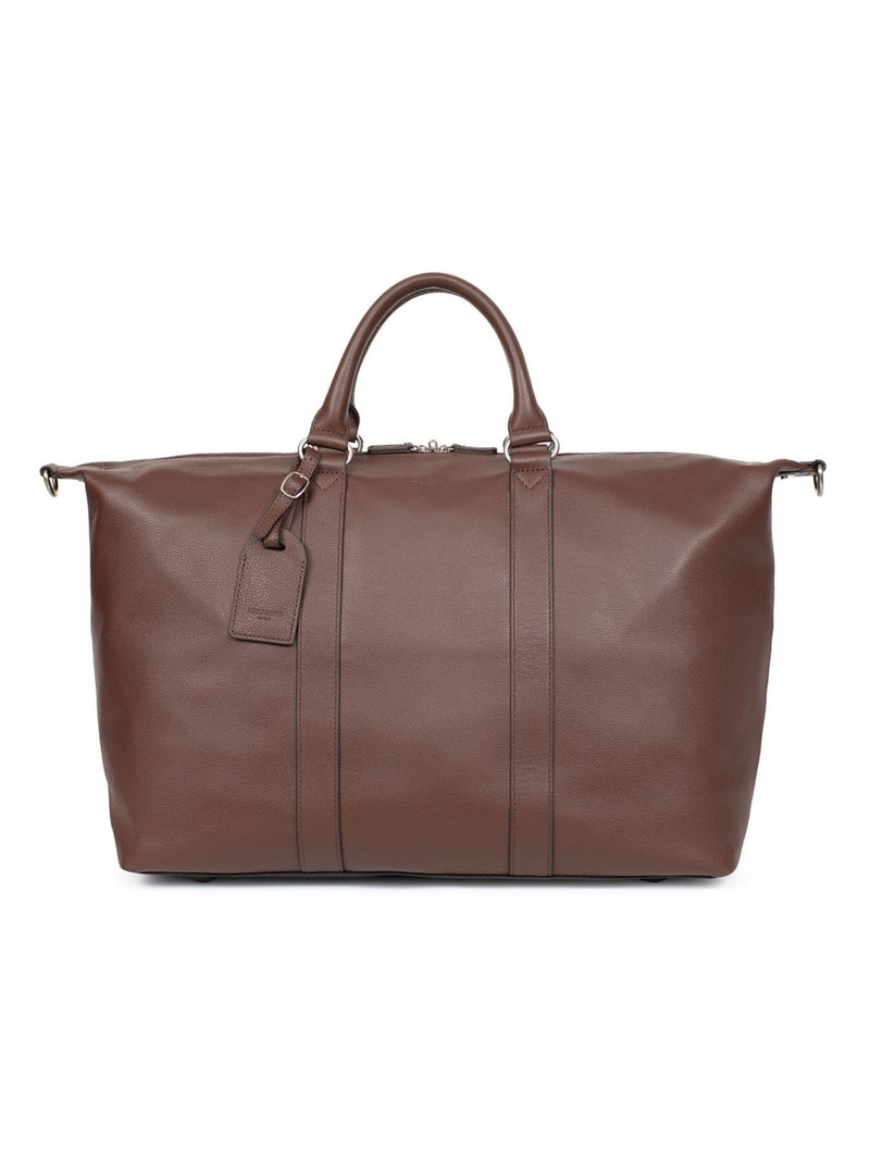 Sac de voyage  Cuir CONFORT Marron chocolat - Kiabi