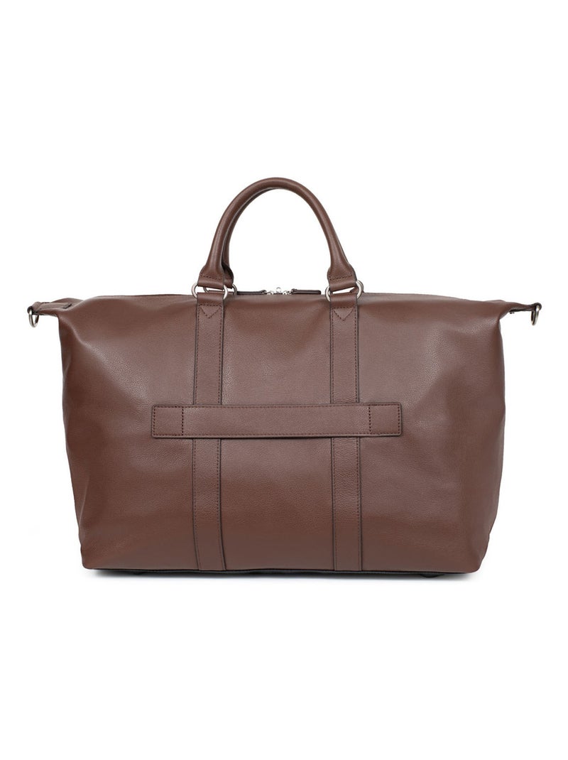 Sac de voyage  Cuir CONFORT Marron chocolat - Kiabi