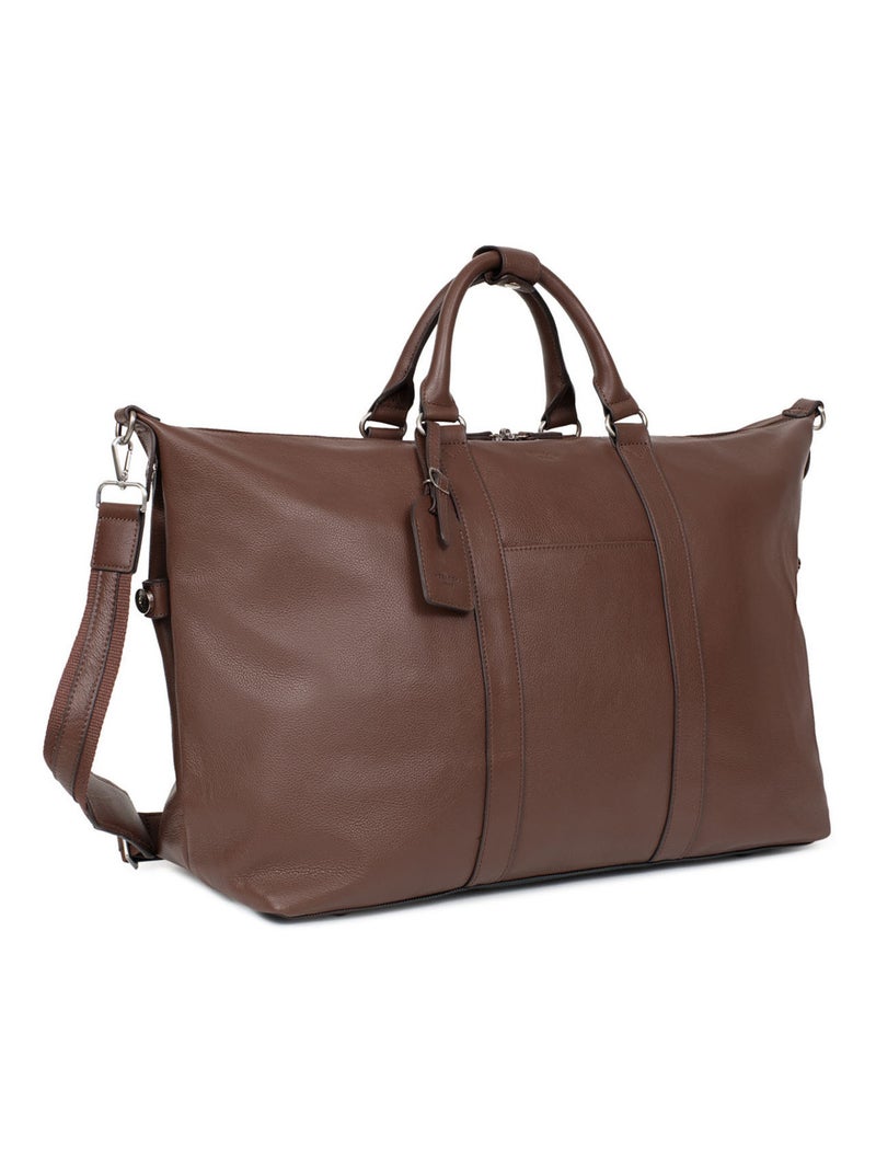 Sac de voyage  Cuir CONFORT Marron chocolat - Kiabi