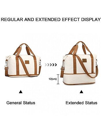 Sac de voyage duffel 40x22x30 cm sec/humide avec trousse - kono