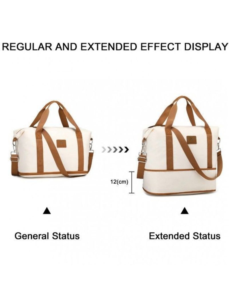 Sac de voyage duffel 40x22x30 cm sec/humide avec trousse - kono Beige - Kiabi