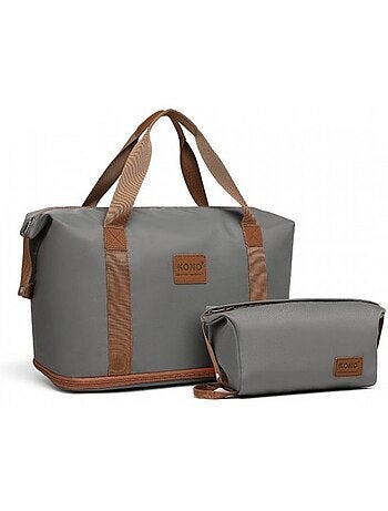 Sac de voyage duffel 40x22x30 cm sec/humide avec trousse - kono