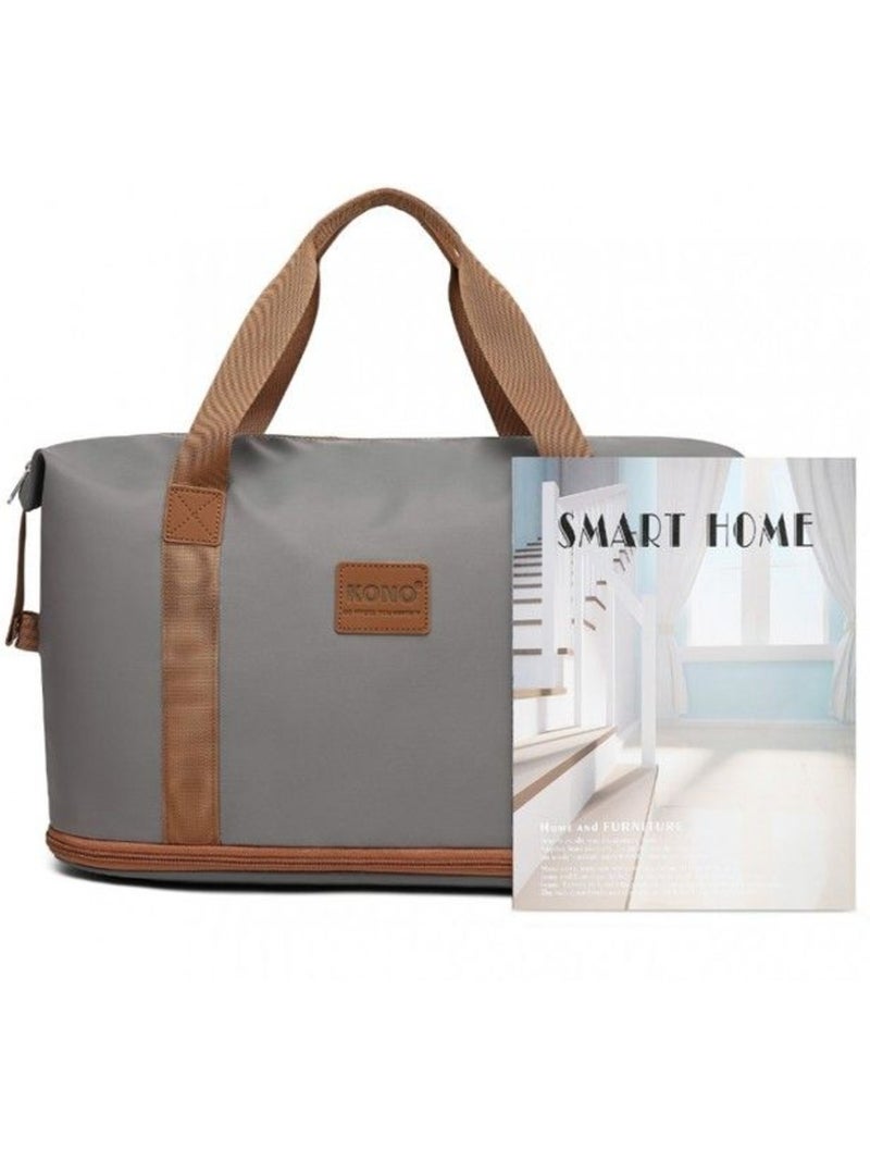 Sac de voyage duffel 40x22x30 cm sec/humide avec trousse - kono Gris - Kiabi