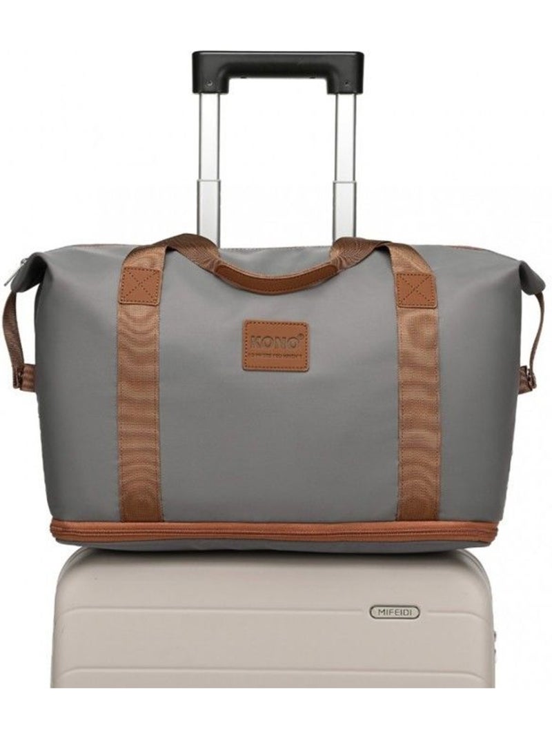 Sac de voyage duffel 40x22x30 cm sec/humide avec trousse - kono Gris - Kiabi