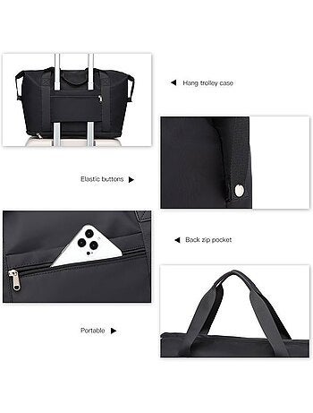 Sac de voyage duffel 40x22x30 cm sec/humide avec trousse - kono