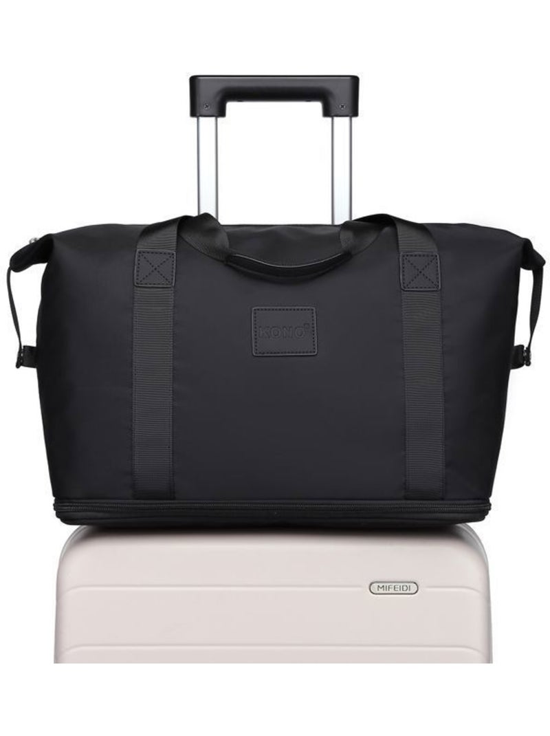 Sac de voyage duffel 40x22x30 cm sec/humide avec trousse - kono Noir - Kiabi