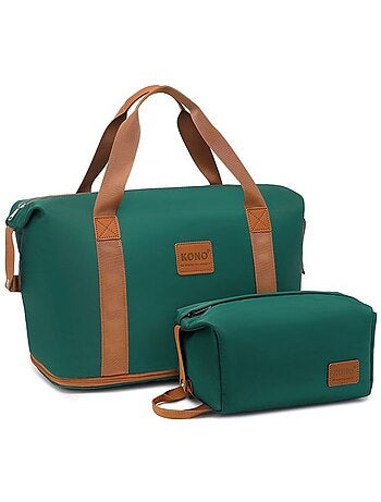 Sac de voyage duffel 40x22x30 cm sec/humide avec trousse - kono