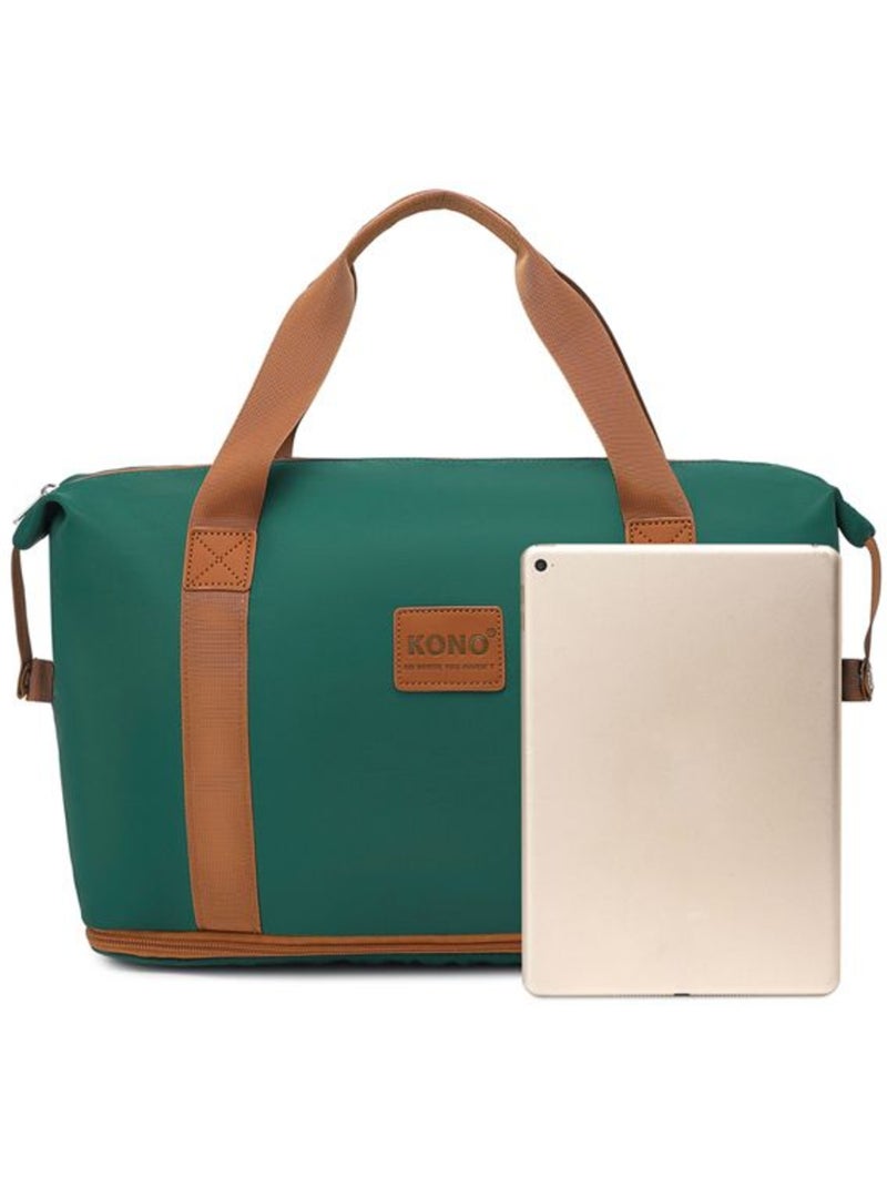 Sac de voyage duffel 40x22x30 cm sec/humide avec trousse - kono Vert - Kiabi