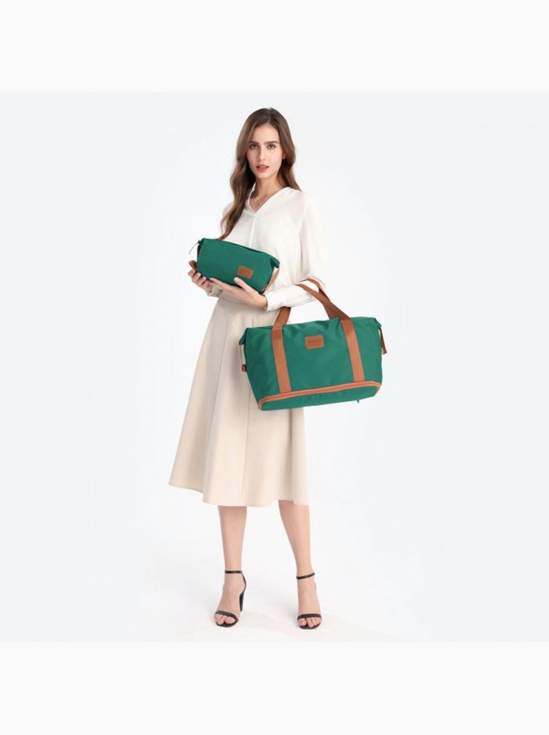 Sac de voyage duffel 40x22x30 cm sec/humide avec trousse - kono Vert - Kiabi