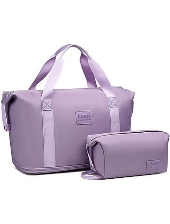 Sac de voyage duffel 40x22x30 cm sec/humide avec trousse - kono