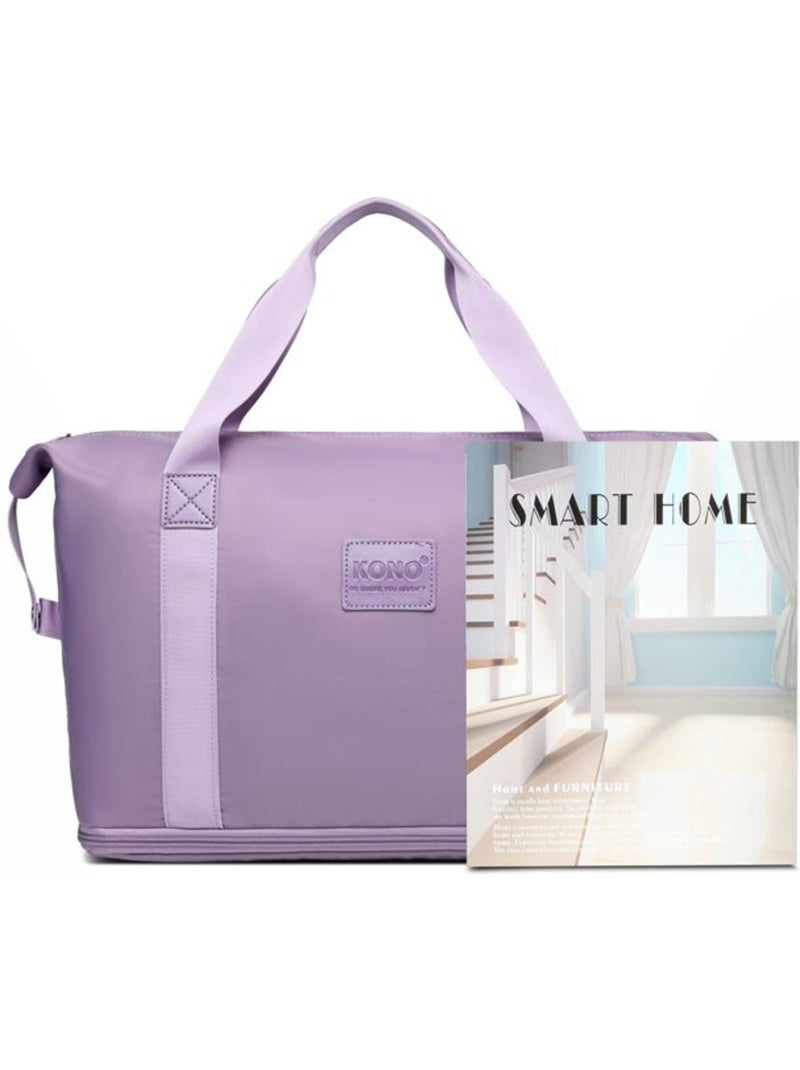 Sac de voyage duffel 40x22x30 cm sec/humide avec trousse - kono Violet - Kiabi
