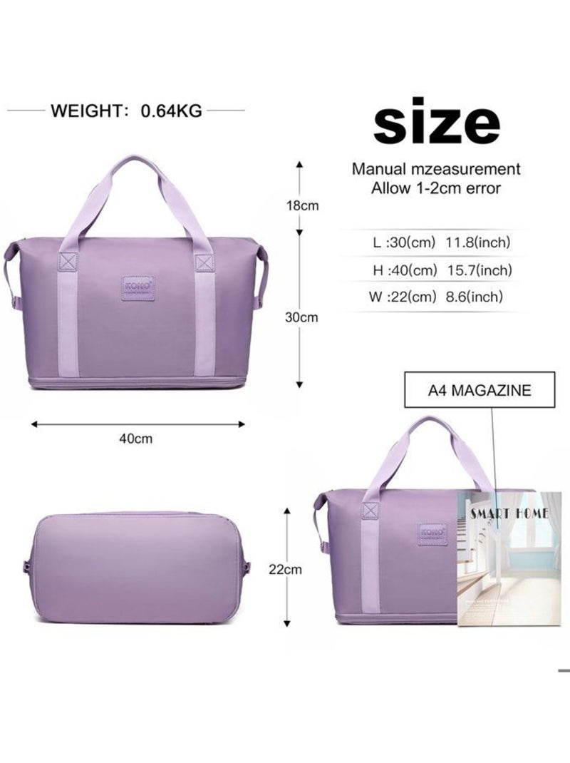Sac de voyage duffel 40x22x30 cm sec/humide avec trousse - kono Violet - Kiabi