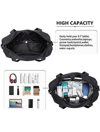 Sac de voyage pliable 36 l sangle trolley avec trousse - kono