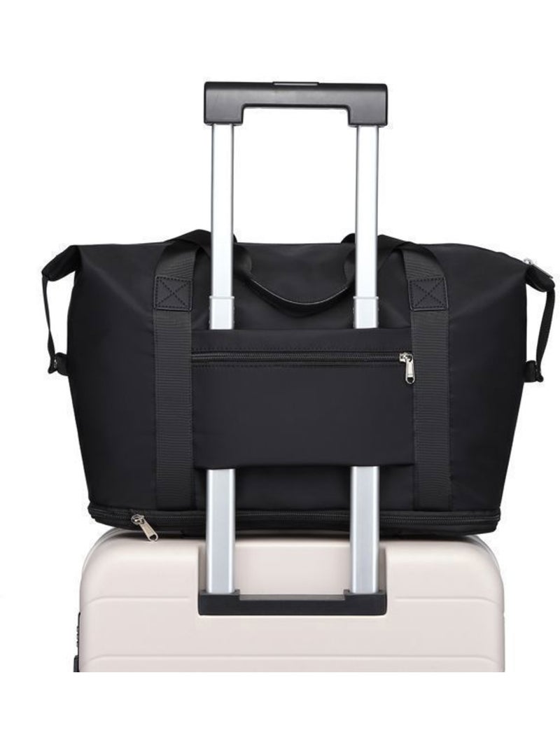 Sac de voyage pliable 36 l sangle trolley avec trousse - kono Noir - Kiabi