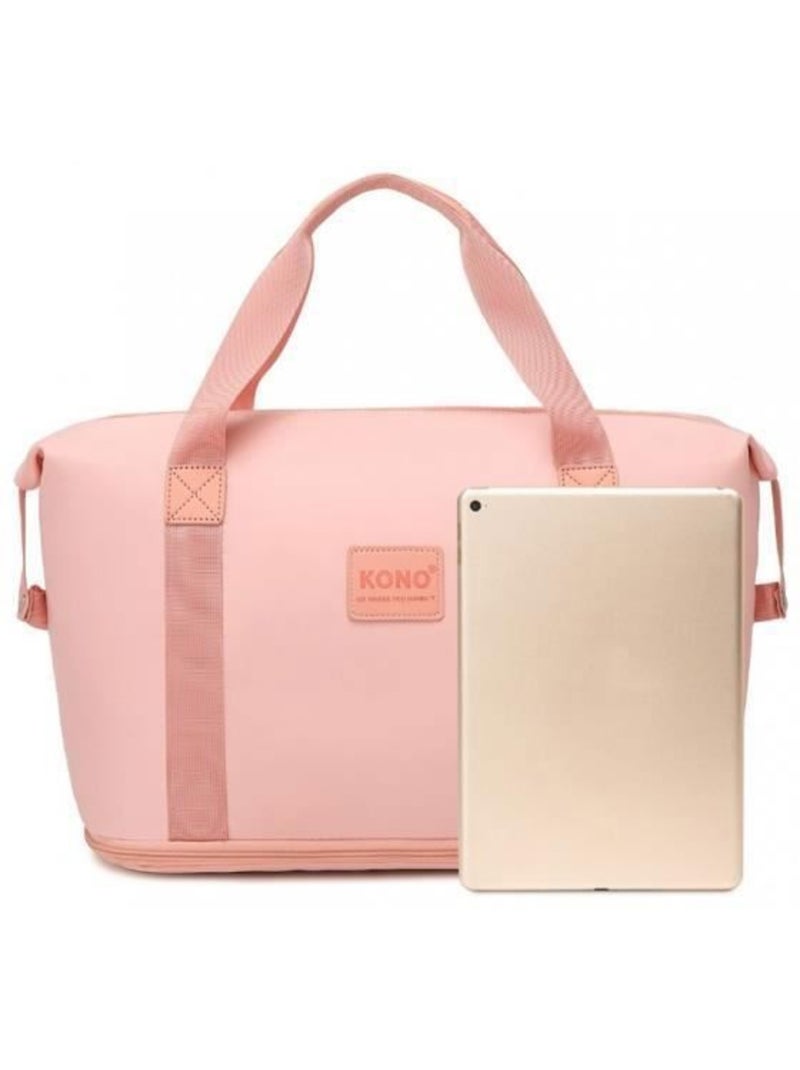 Sac de voyage pliable 36 l sangle trolley avec trousse - kono Rose - Kiabi