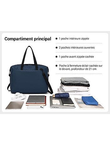 Sac de voyage pliable 40x20x30 cm ultra léger sangle valise - kono