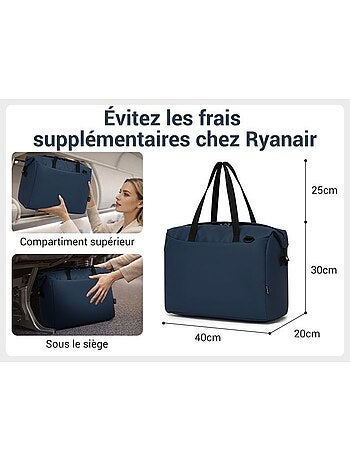 Sac de voyage pliable 40x20x30 cm ultra léger sangle valise - kono