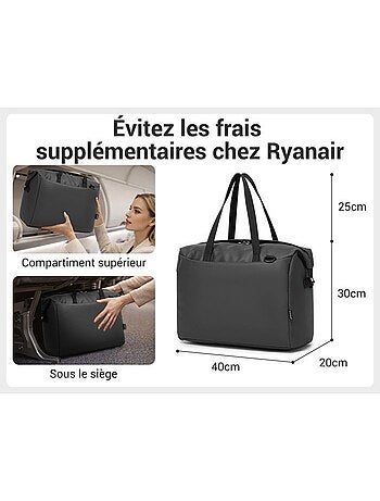 Sac de voyage pliable 40x20x30 cm ultra léger sangle valise - kono