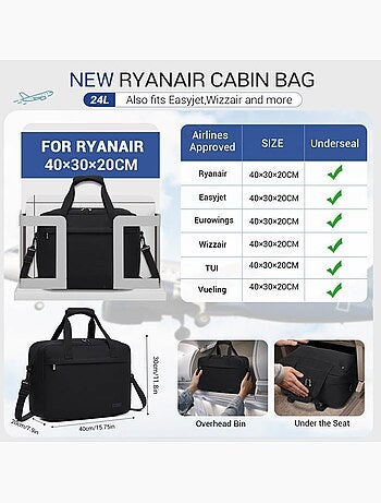 Sac de voyage pliable 40x30x20 cm 24 l déperlant - kono