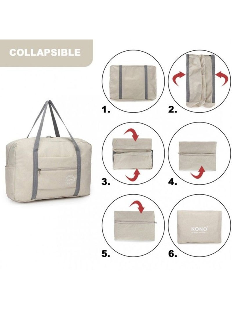 Sac de voyage pliable 45x14x32 cm sec/humide imperméable Beige - Kiabi
