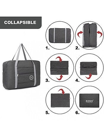 Sac de voyage pliable 45x14x32 cm sec/humide imperméable