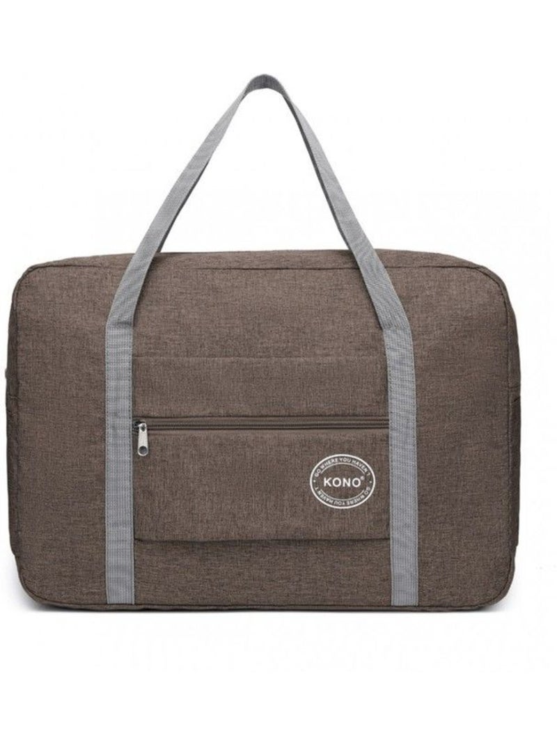 Sac de voyage pliable 45x14x32 cm sec/humide imperméable Marron - Kiabi