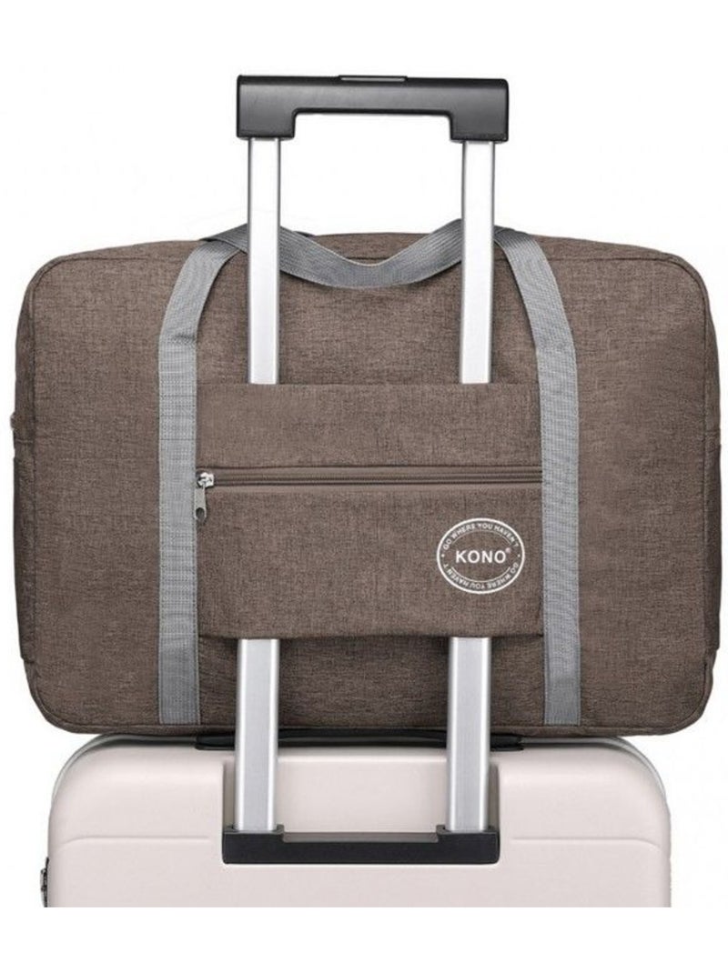 Sac de voyage pliable 45x14x32 cm sec/humide imperméable Marron - Kiabi