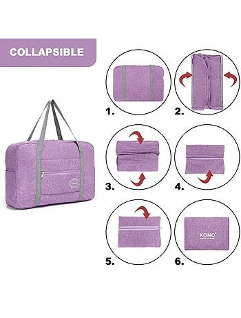Sac de voyage pliable 45x14x32 cm sec/humide imperméable