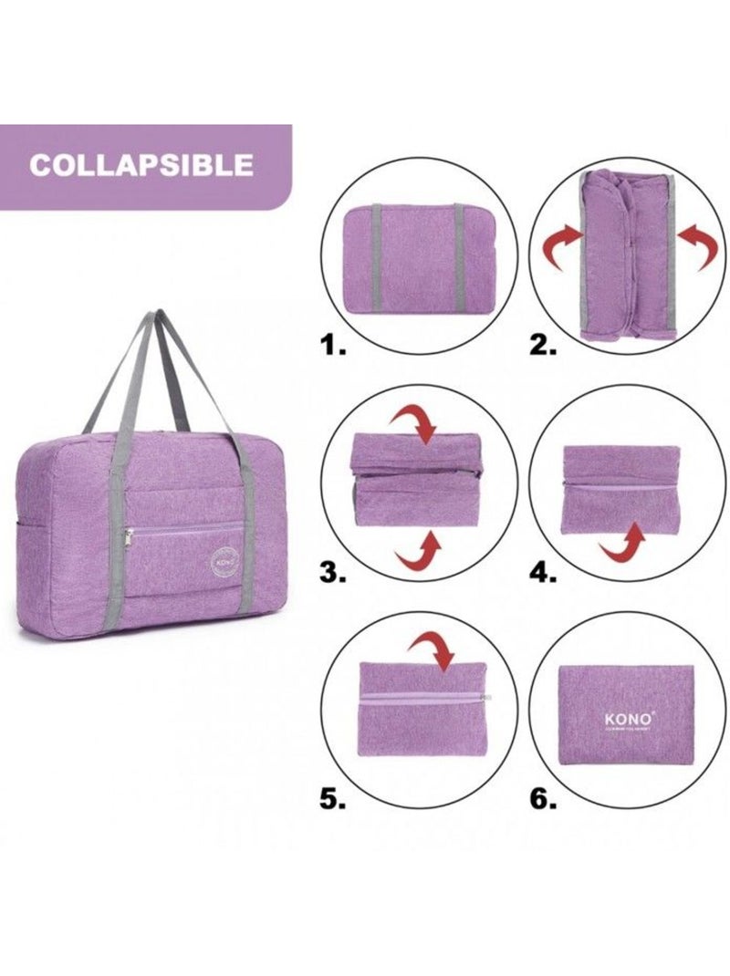 Sac de voyage pliable 45x14x32 cm sec/humide imperméable Violet - Kiabi