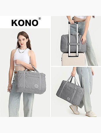 Sac de voyage pliable 45x32x14 cm imperméable multi-poches - kono