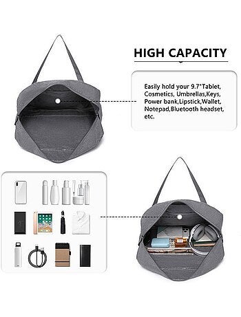 Sac de voyage pliable 45x32x14 cm imperméable multi-poches - kono