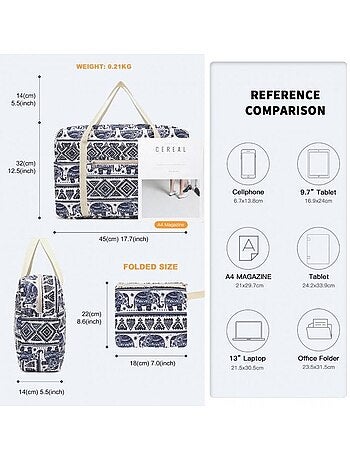 Sac de voyage pliable 45x32x14 cm imperméable trolley - kono