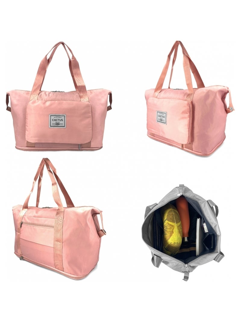 Sac de voyage week-end 24L pliable et déperlant sans roulettes Rose - Kiabi