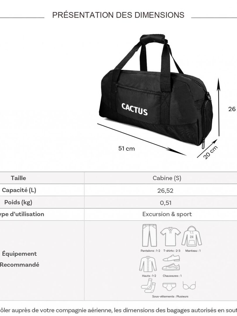Sac De Sport WuYan – 73 Litres, Compartiment Chaussures, Poche Imperméable, Noir – Homme, Femme, Enfant – Voyage, Fitness