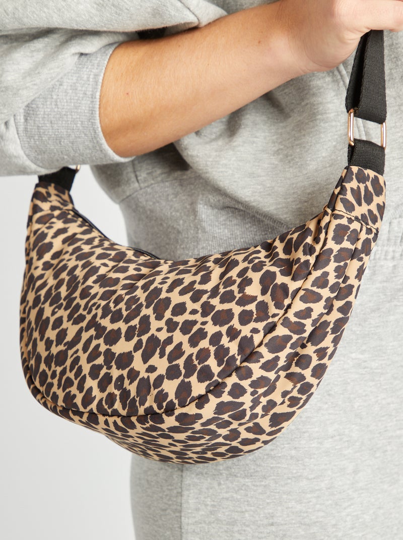 Sac demi lune en nylon Marron - Kiabi