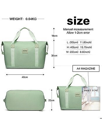 Sac duffel cabine sec/humide imperméable avec pochette - kono
