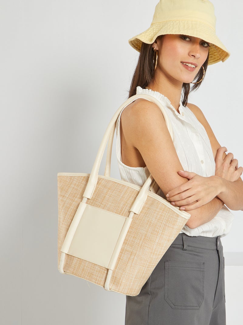 Sac effet paille beige - Kiabi