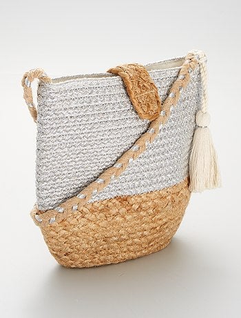 Sac effet paille tressée