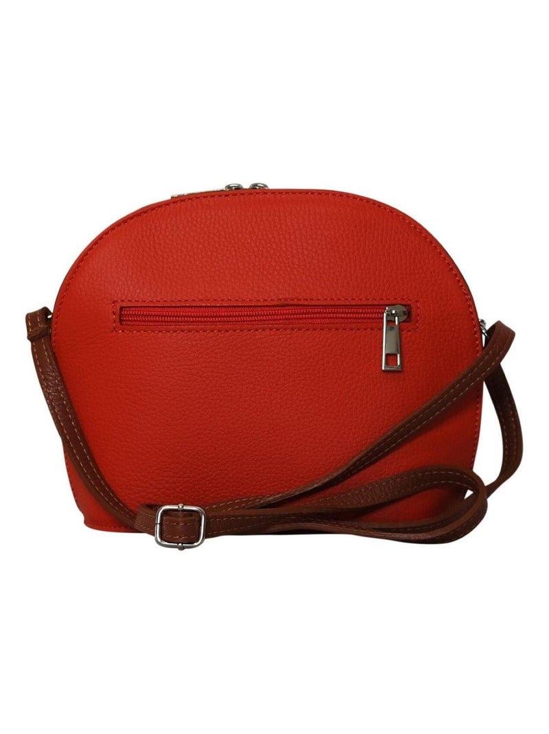 Sac en cuir bandoulière BANDUNG Orange - Kiabi