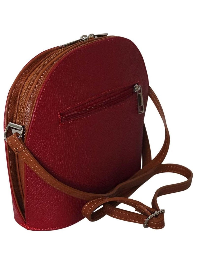 Sac en cuir bandoulière BANDUNG Rouge - Kiabi