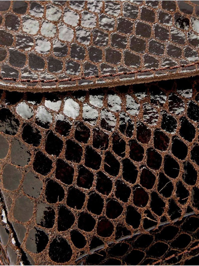 Sac en cuir style besace - DAXON Marron chocolat - Kiabi