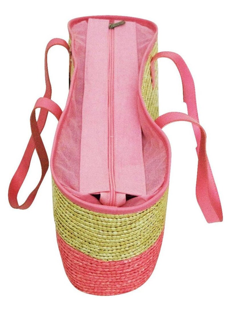 Sac en paille EVALIE Rose - Kiabi