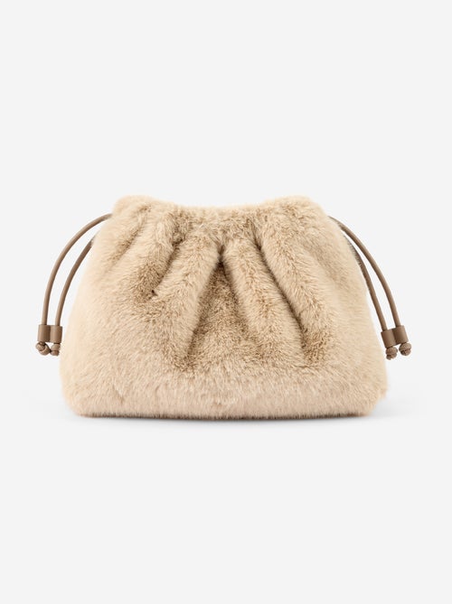 Sac forme bourse en maille poilue - Kiabi