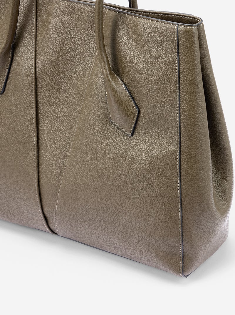 Sac forme cabas en simili Kaki - Kiabi
