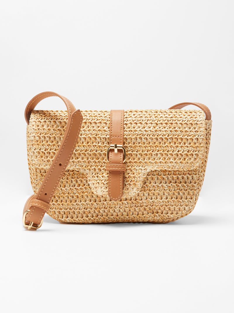 Sac forme pochette tressé - Damart Marron - Kiabi