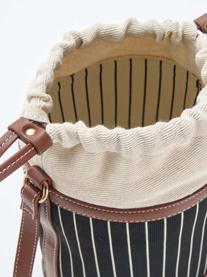 Sac forme seau en tissu Noir - Kiabi