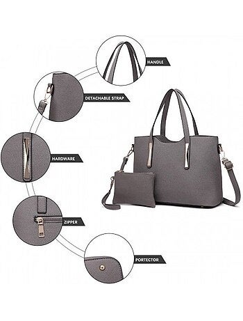 Sac fourre-tout avec pochette amovible 33x23x13 cm - miss lulu