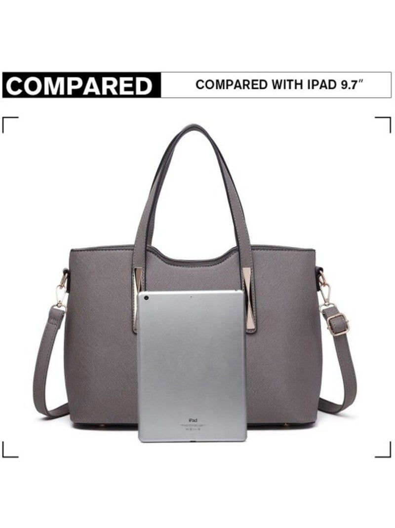 Sac fourre-tout avec pochette amovible 33x23x13 cm - miss lulu Gris - Kiabi